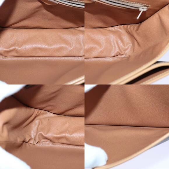 CELINE Macadam Canvas Shoulder Bag Pvc Leather Brown Gold - Picture 12 of 12